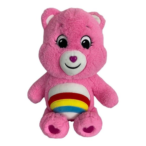 Pink Care Bears Limited Edition 14" CHEER Bear Rainbow Plush 2020 - Picture 2 of 7
